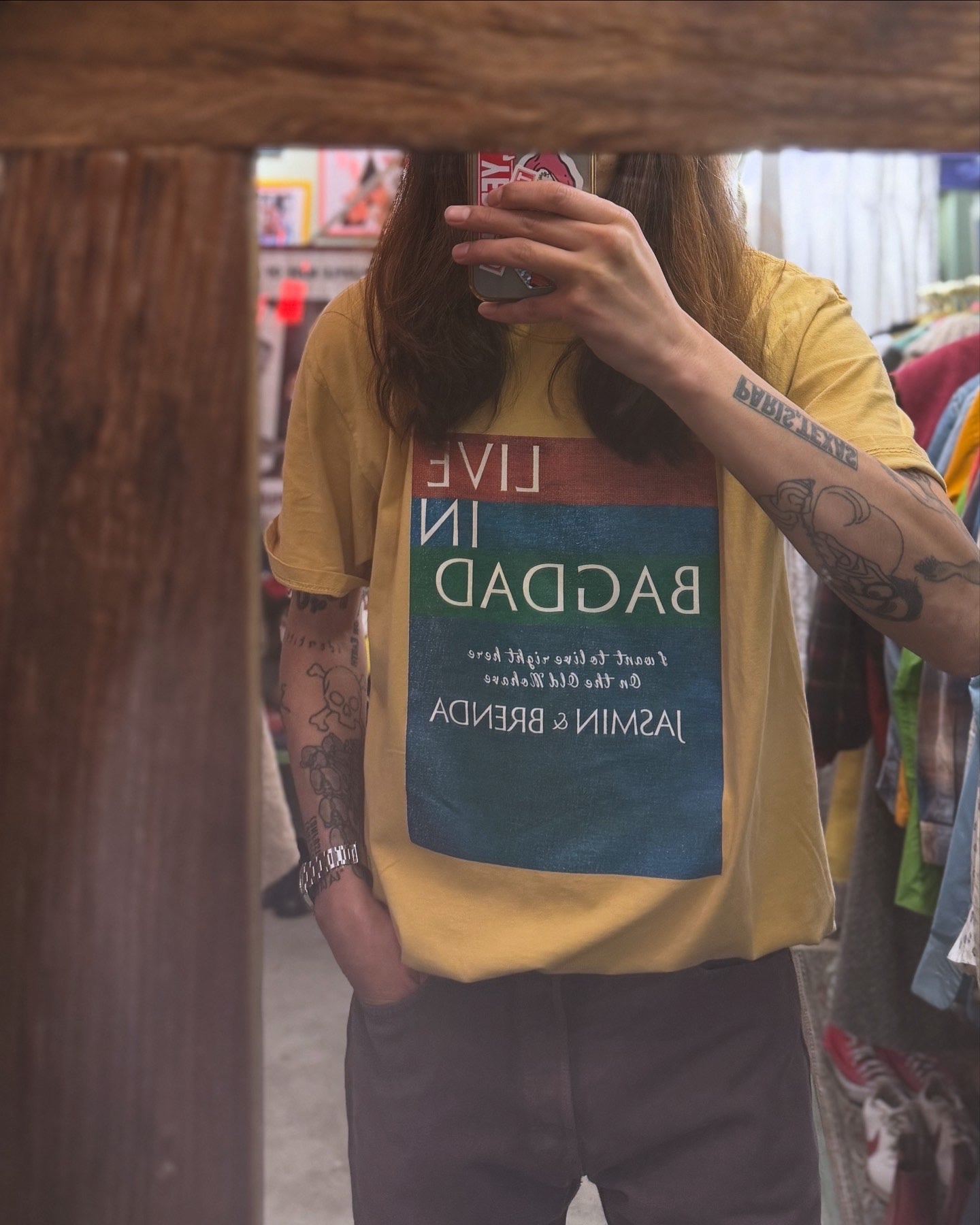 TRAVIS / LIVE IN BAGDAD T-shirt ~MUSTARD【SCENE8】