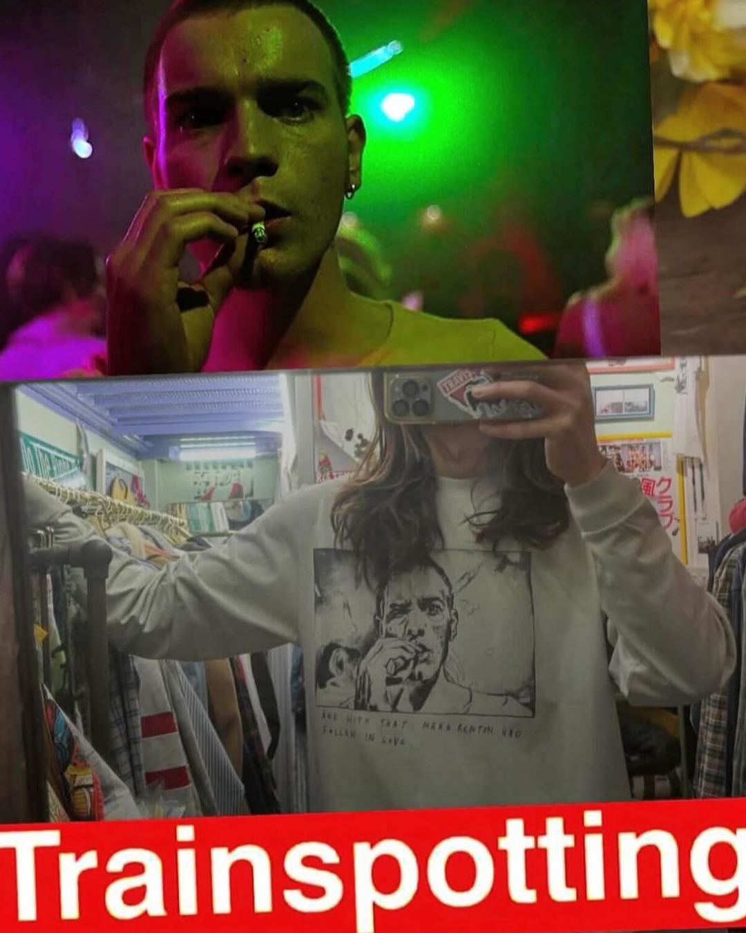 SCRT / Young Love Longsleeve w)Sticker set ~IVORY~【Trainspotting】