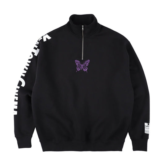 TRAVIS / SWALLOWTAIL Half Zip Sweat  ~ BLACK【SCENE3】