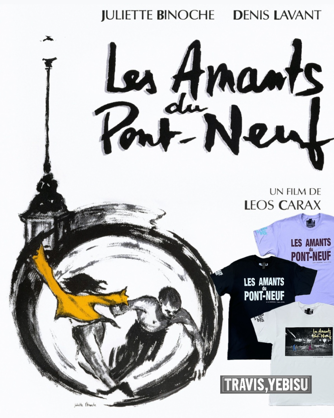 【Les Amants du Pont-Neuf】Les Amants du Pont-Neuf T-shirt (Title&Neon)/BROWN【SCENE0】