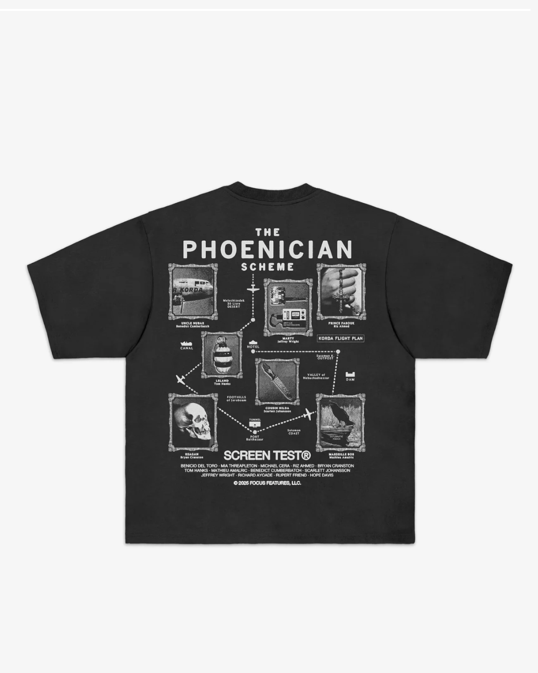 【THE PHOENICIAN SCHEME】Korda Flight Path T-Shirt/BLACK【SCRT】