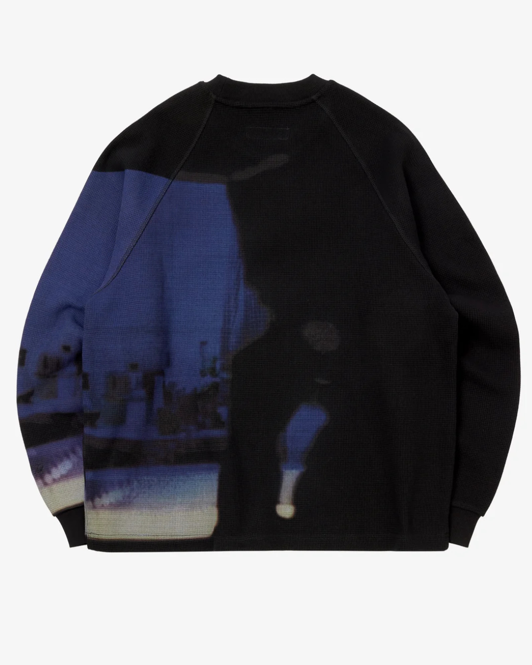 【PARIS,TEXAS】Booth 4 Waffle Sweatshirt(OVERSIZE) /BLACK"Official"【SCRT】