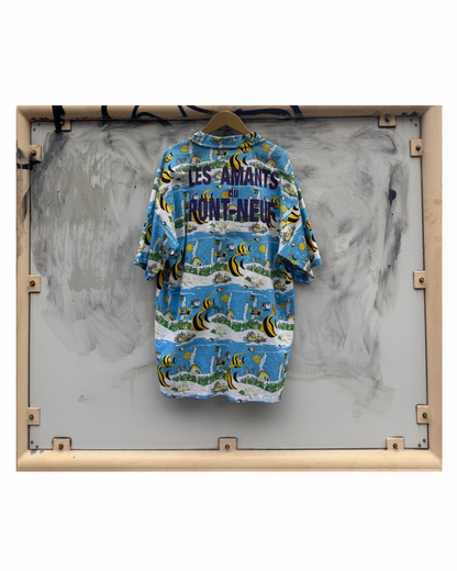 【Les Amants du Pont-Neuf】Riverbed Pattern Shirt(Title/Letter/Words)【ONE&ONLY/one-off】