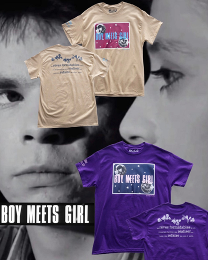 【BOY MEETS GIRL】Official T-shirt (Title&Call/Vinyl)/PURPLE【SCENE0】