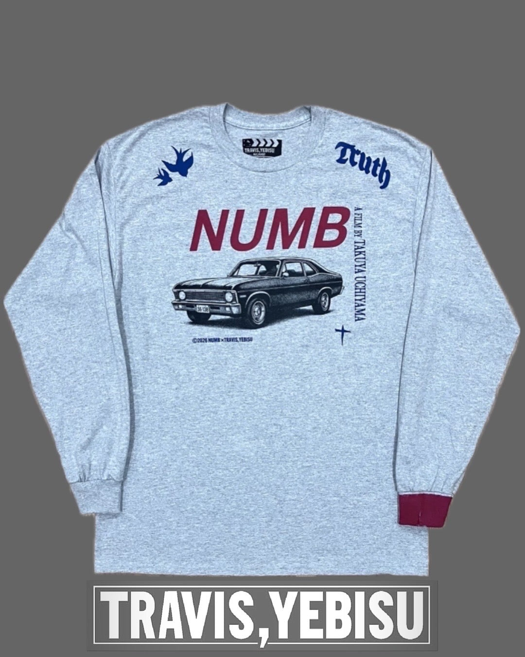 【しびれ】NUMB to Love Longsleeve T-shirt/ GRAY(TRAVIS Limited)