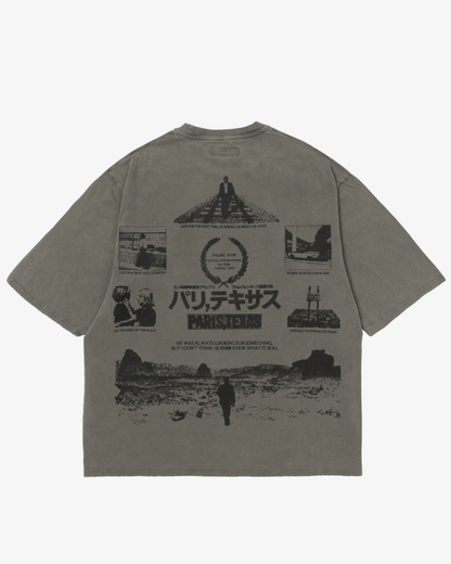 【PARIS,TEXAS】Mojave T-Shirt/ FADE BROWN "Offilial"【SCRT】