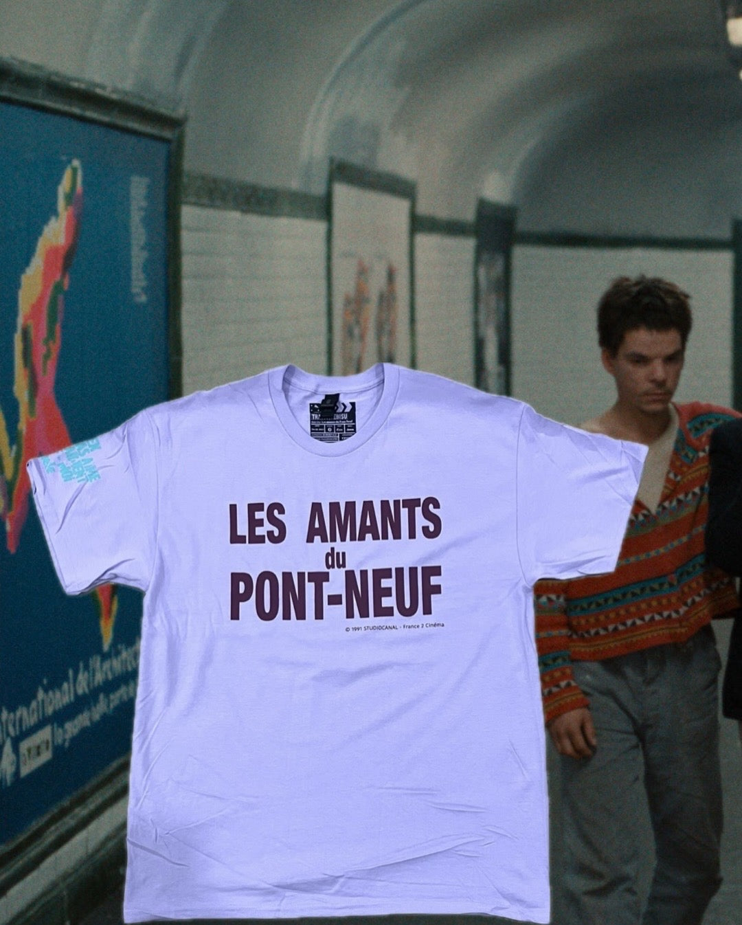 【Les Amants du Pont-Neuf】Les Amants du Pont-Neuf T-shirt (Title&Neon)/L.PURPLE【SCENE0】