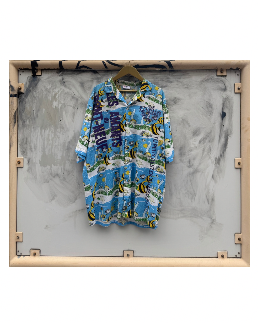 【Les Amants du Pont-Neuf】Riverbed Pattern Shirt(Title/Letter/Words)【ONE&ONLY/one-off】