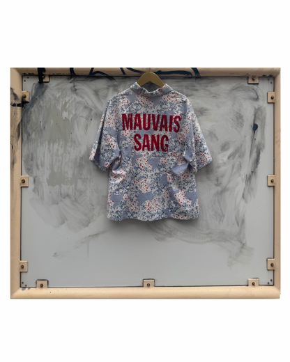 【MAUVAIS SANG】Dot × Floral Pattern Blouse(Title&Run/Words)【ONE&ONLY/one-off】