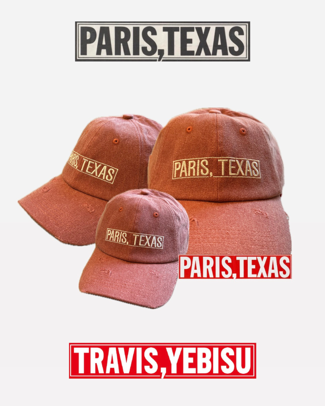 【PARIS,TEXAS】Travis Dad Cap/FADE RED" Official"【SCRT】