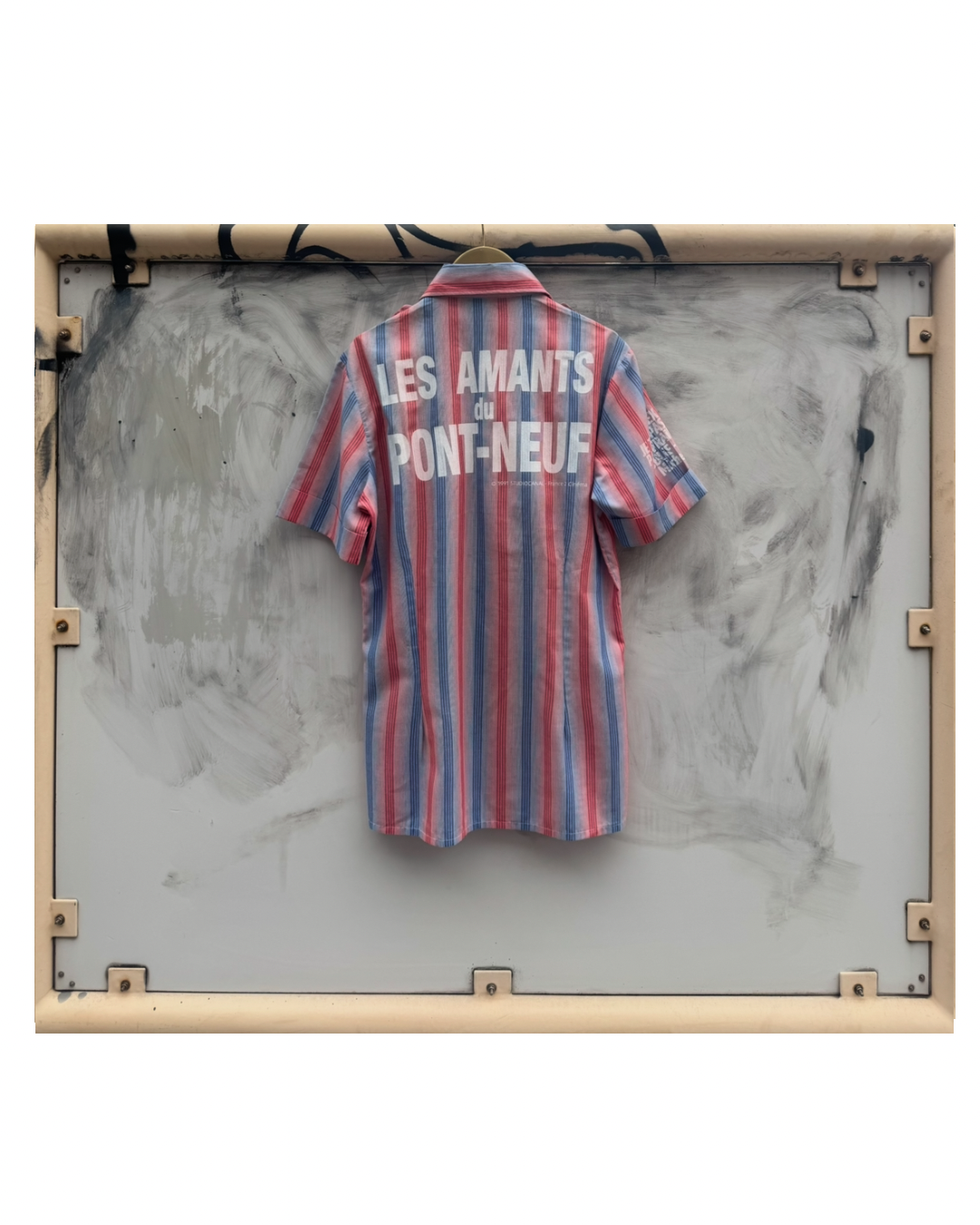 【Les Amants du Pont-Neuf】Multicolor Stripe Shirt(Title&/Letter/Words)/PINK × BLUE × RED ST【ONE&ONLY/one-off】