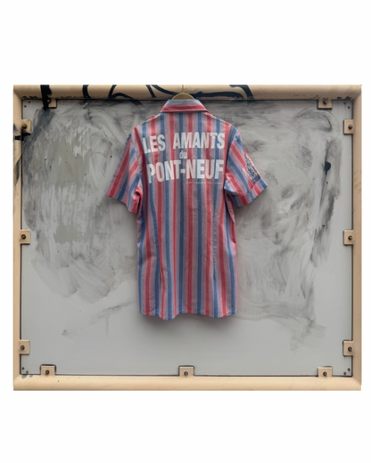 【Les Amants du Pont-Neuf】Multicolor Stripe Shirt(Title&/Letter/Words)/PINK × BLUE × RED ST【ONE&ONLY/one-off】
