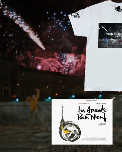 【Les Amants du Pont-Neuf】The Lovers on the Bridge T-shirt (Photo&Neon)/WHITE【SCENE0】