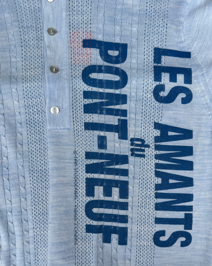 【Les Amants du Pont-Neuf】Knit Polo Shirt(Title&/Letter/Words)/PINK × BLUE × RED ST【ONE&ONLY/one-off】