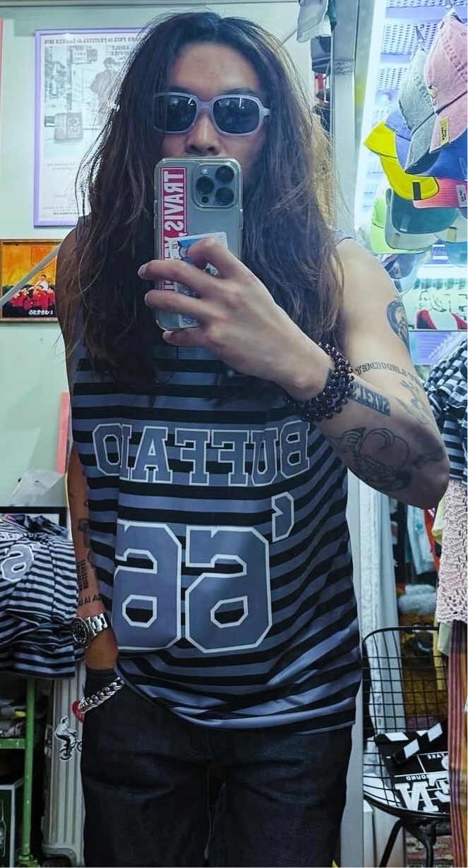 TRAVIS / BILLY & LAYLA '66 Basketball Jersey ~GY&BK BORDER【SCENE6】