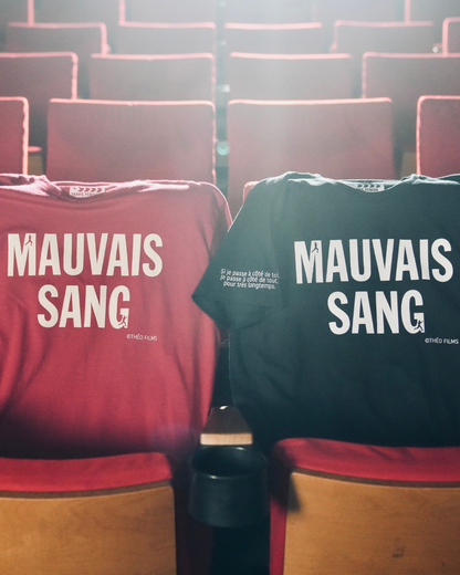 【MAUVAIS SANG】Official T-shirt (Title+Run/Wonder Drug)/DARK RED【SCENE0】