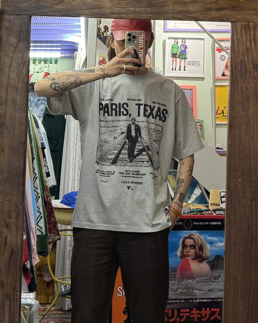 【PARIS,TEXAS】 Wandering T-Shirt/ LIGHT GREY "Offilial"【SCRT】