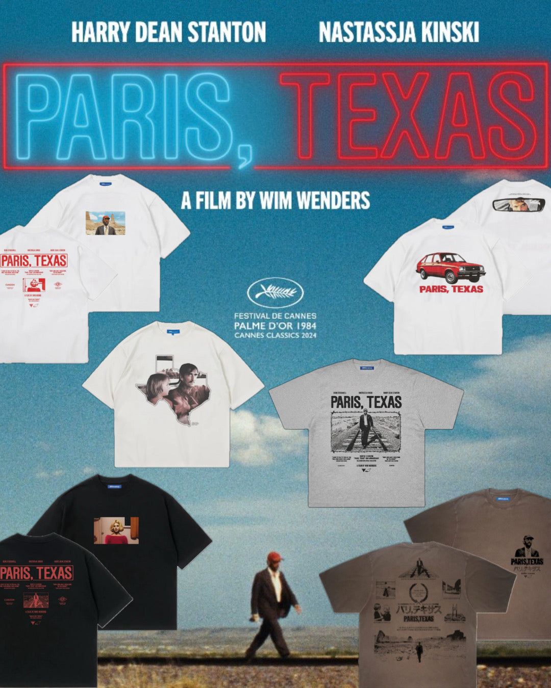 【PARIS,TEXAS】Mojave T-Shirt/ FADE BROWN "Offilial"【SCRT】