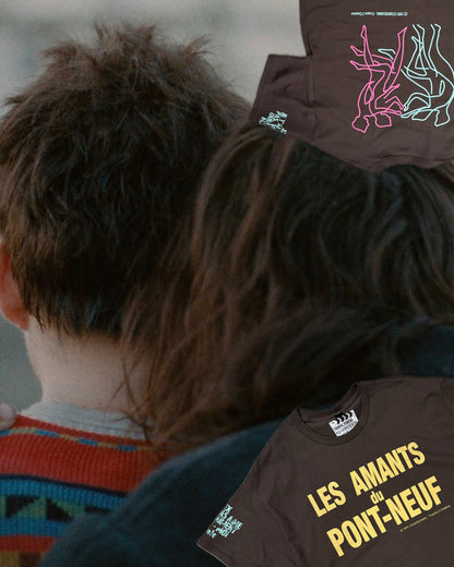 【Les Amants du Pont-Neuf】Les Amants du Pont-Neuf T-shirt (Title&Neon)/BROWN【SCENE0】