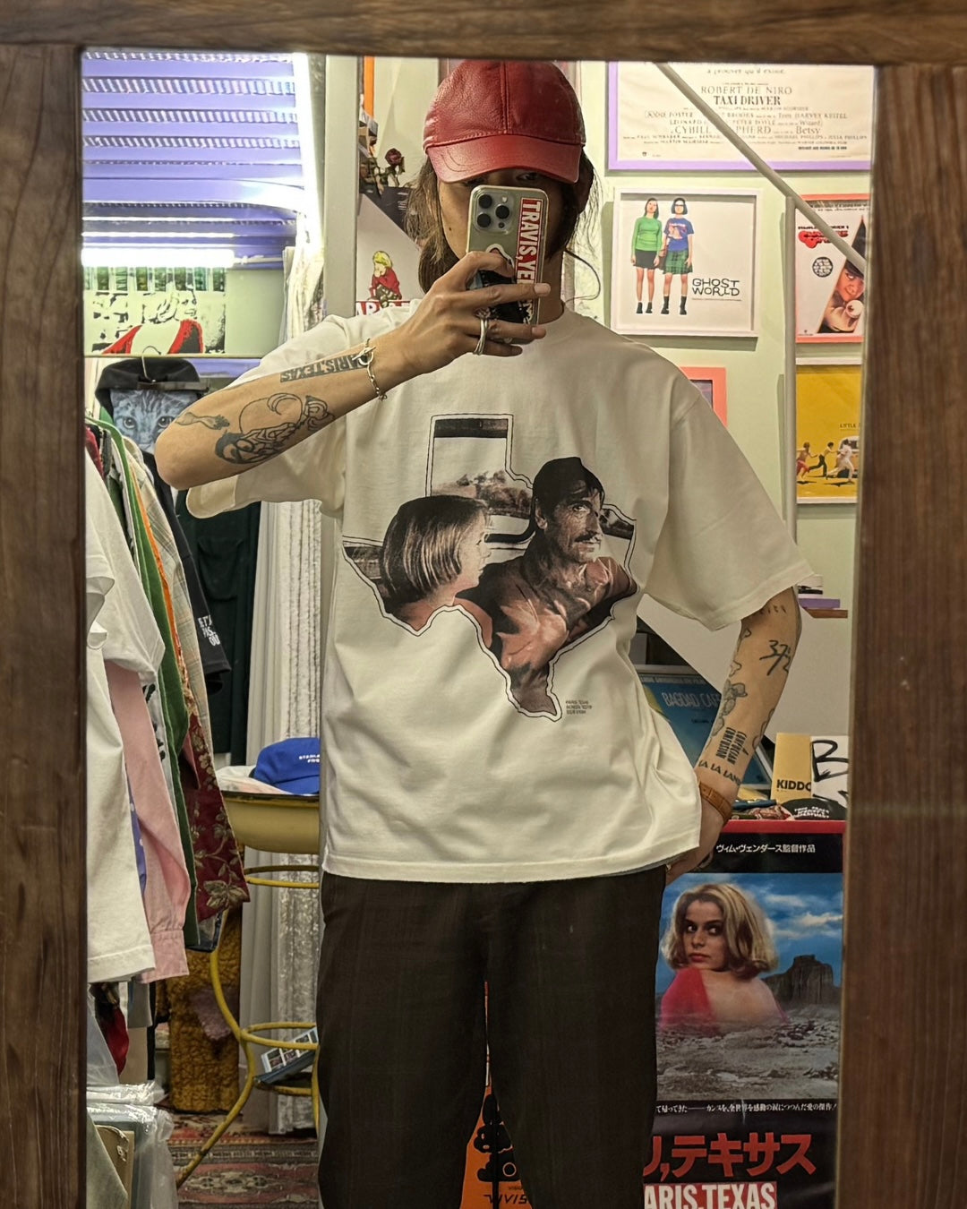 【PARIS,TEXAS】Ranchero T-shirt /OFF WHITE(Distressed Finish)"Offilial"【SCRT】