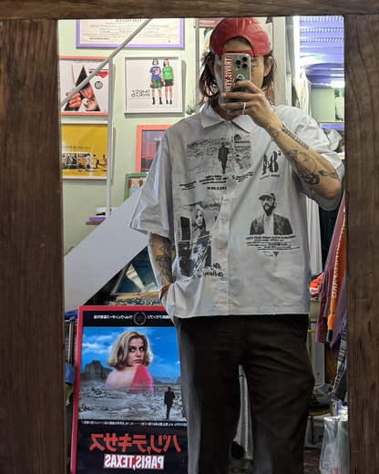 【PARIS,TEXAS】Hunter Shirt /GREY STRIPE "Offilial"【SCRT】