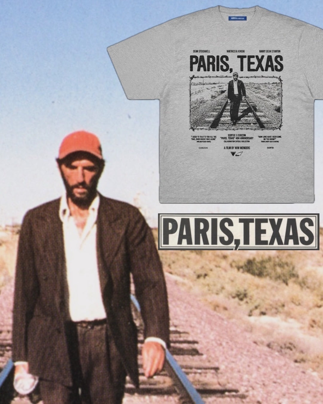 【PARIS,TEXAS】 Wandering T-Shirt/ LIGHT GREY "Offilial"【SCRT】