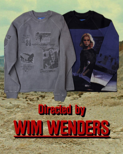 【PARIS,TEXAS】Booth 4 Waffle Sweatshirt(OVERSIZE) /BLACK"Official"【SCRT】