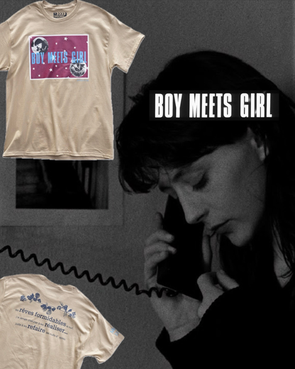 【BOY MEETS GIRL】Official T-shirt (Title&Call/Vinyl)/BEIGE【SCENE0】