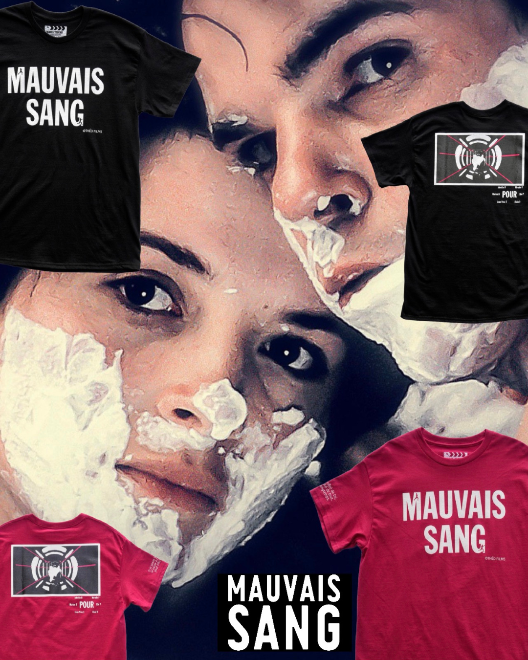 【MAUVAIS SANG】Official T-shirt (Title+Run/Wonder Drug)/DARK RED【SCENE0】