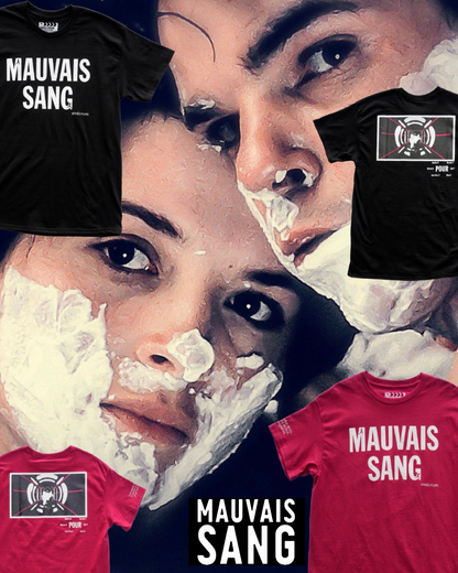 【MAUVAIS SANG】Official T-shirt (Title+Run/Wonder Drug)/DARK RED【SCENE0】