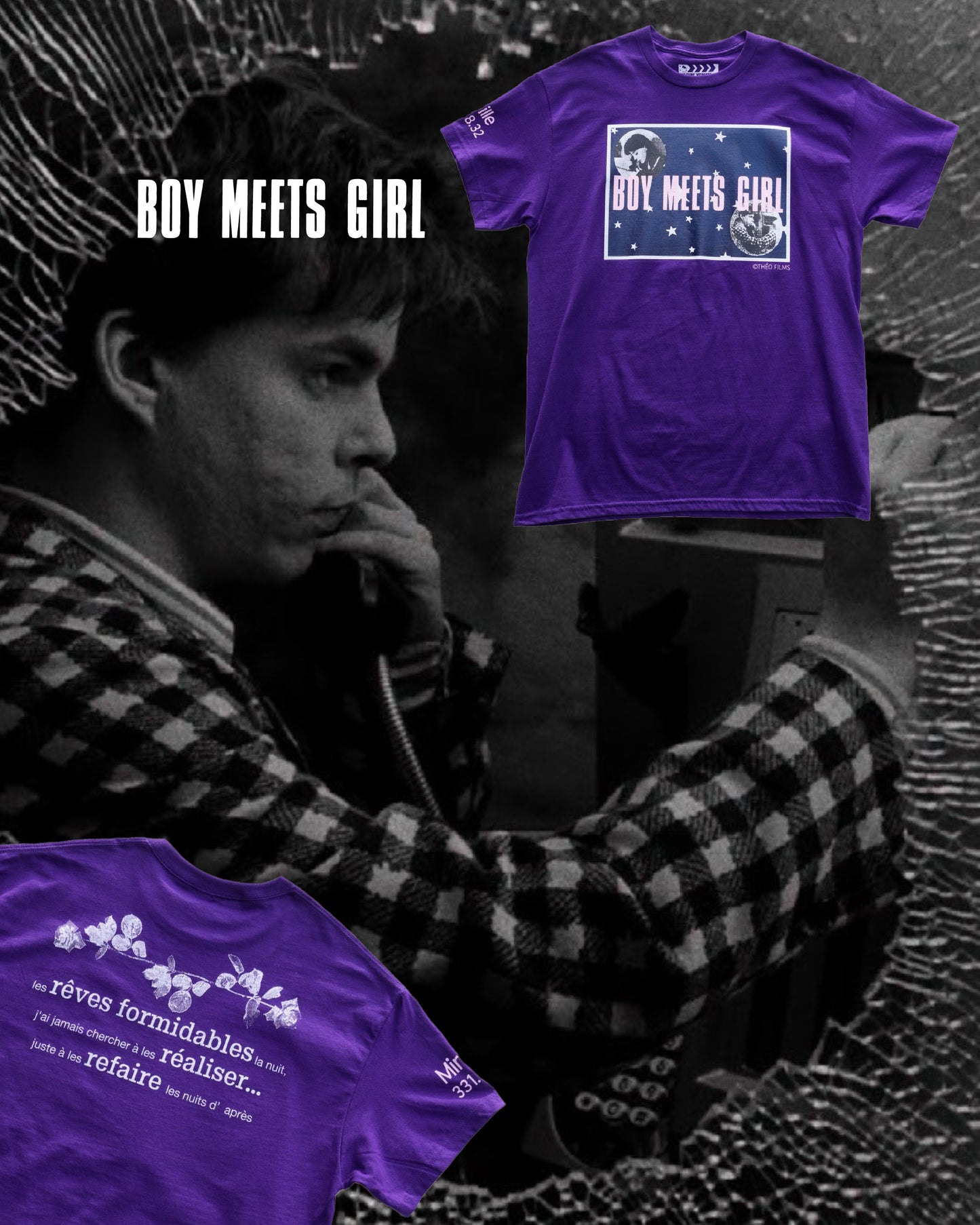 【BOY MEETS GIRL】Official T-shirt (Title&Call/Vinyl)/PURPLE【SCENE0】