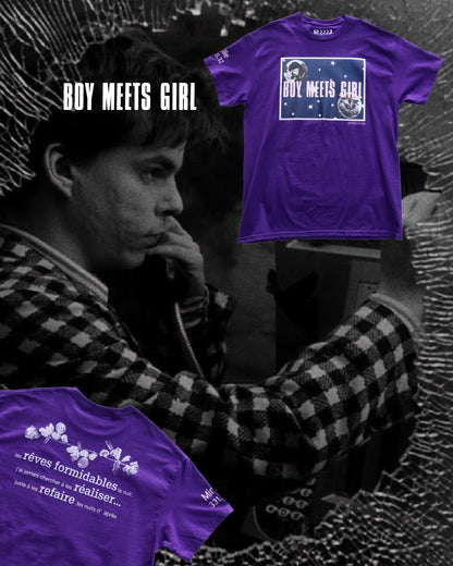 【BOY MEETS GIRL】Official T-shirt (Title&Call/Vinyl)/PURPLE【SCENE0】