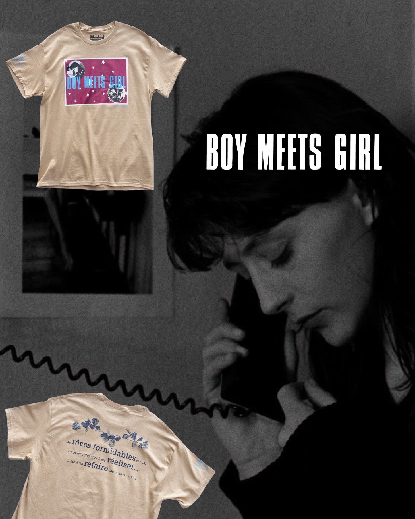 【BOY MEETS GIRL】Official T-shirt (Title&Call/Vinyl)/BEIGE【SCENE0】