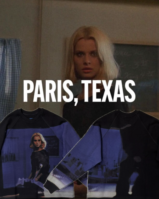 【PARIS,TEXAS】Booth 4 Waffle Sweatshirt(OVERSIZE) /BLACK"Official"【SCRT】