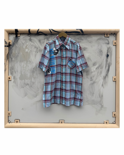 【BOY MEETS GIRL】Check Shirt (Title&Call/Vinyl)/L.BLUE×WINE RED【ONE&ONLY/one-off】