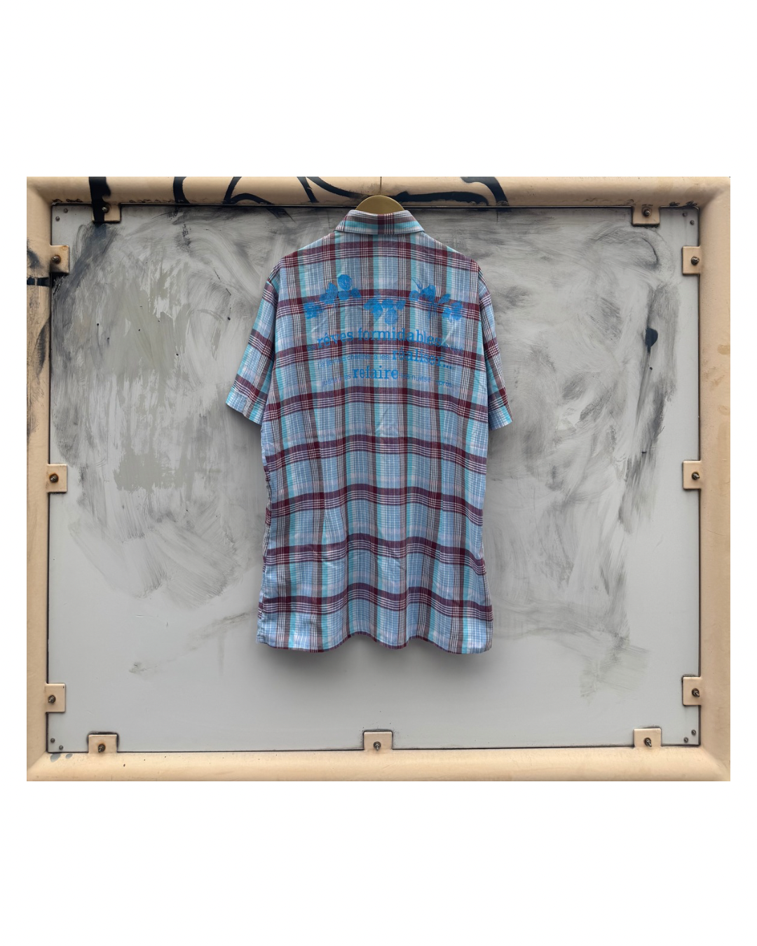 【BOY MEETS GIRL】Check Shirt (Title&Call/Vinyl)/L.BLUE×WINE RED【ONE&ONLY/one-off】