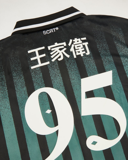 【FALLEN ANGELS】Kowloon Football Jersey /GREEN & BLACK stripe & Sticker Set【SCRT】