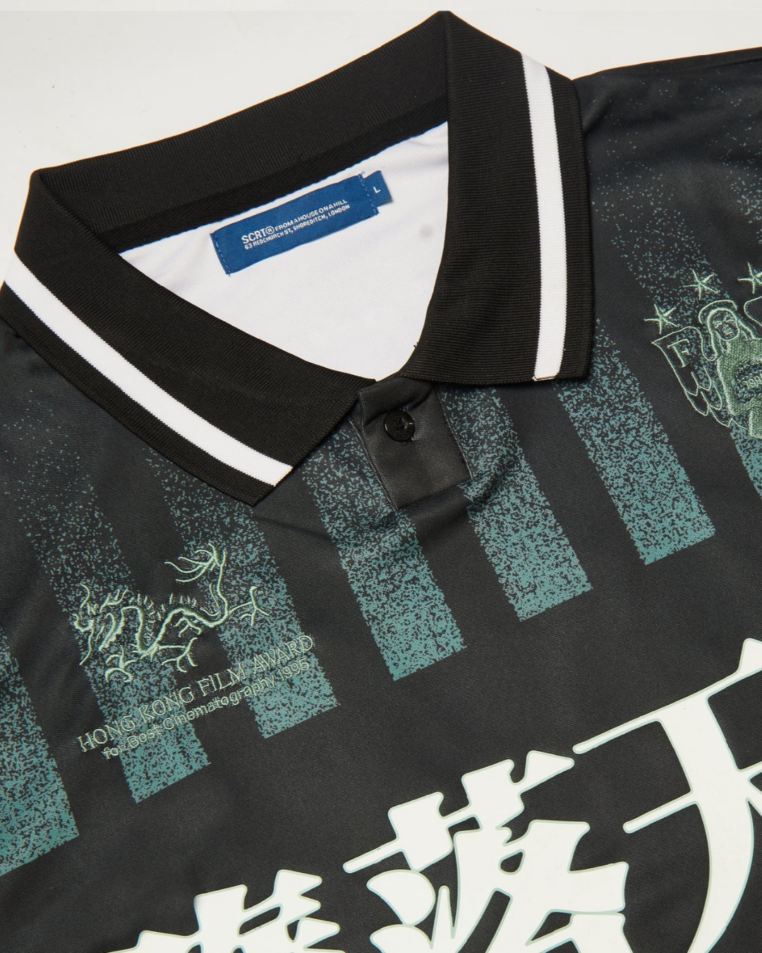 【FALLEN ANGELS】Kowloon Football Jersey /GREEN & BLACK stripe & Sticker Set【SCRT】