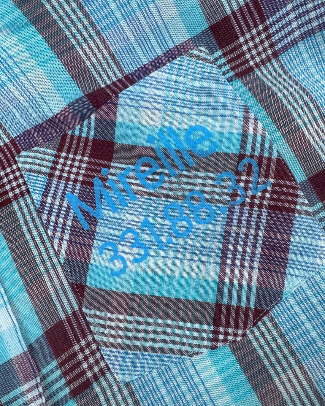 【BOY MEETS GIRL】Check Shirt (Title&Call/Vinyl)/L.BLUE×WINE RED【ONE&ONLY/one-off】