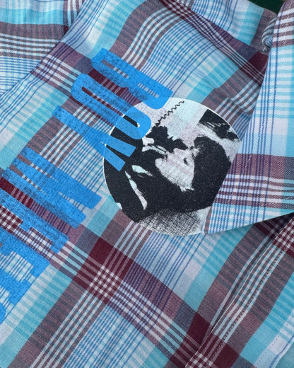 【BOY MEETS GIRL】Check Shirt (Title&Call/Vinyl)/L.BLUE×WINE RED【ONE&ONLY/one-off】