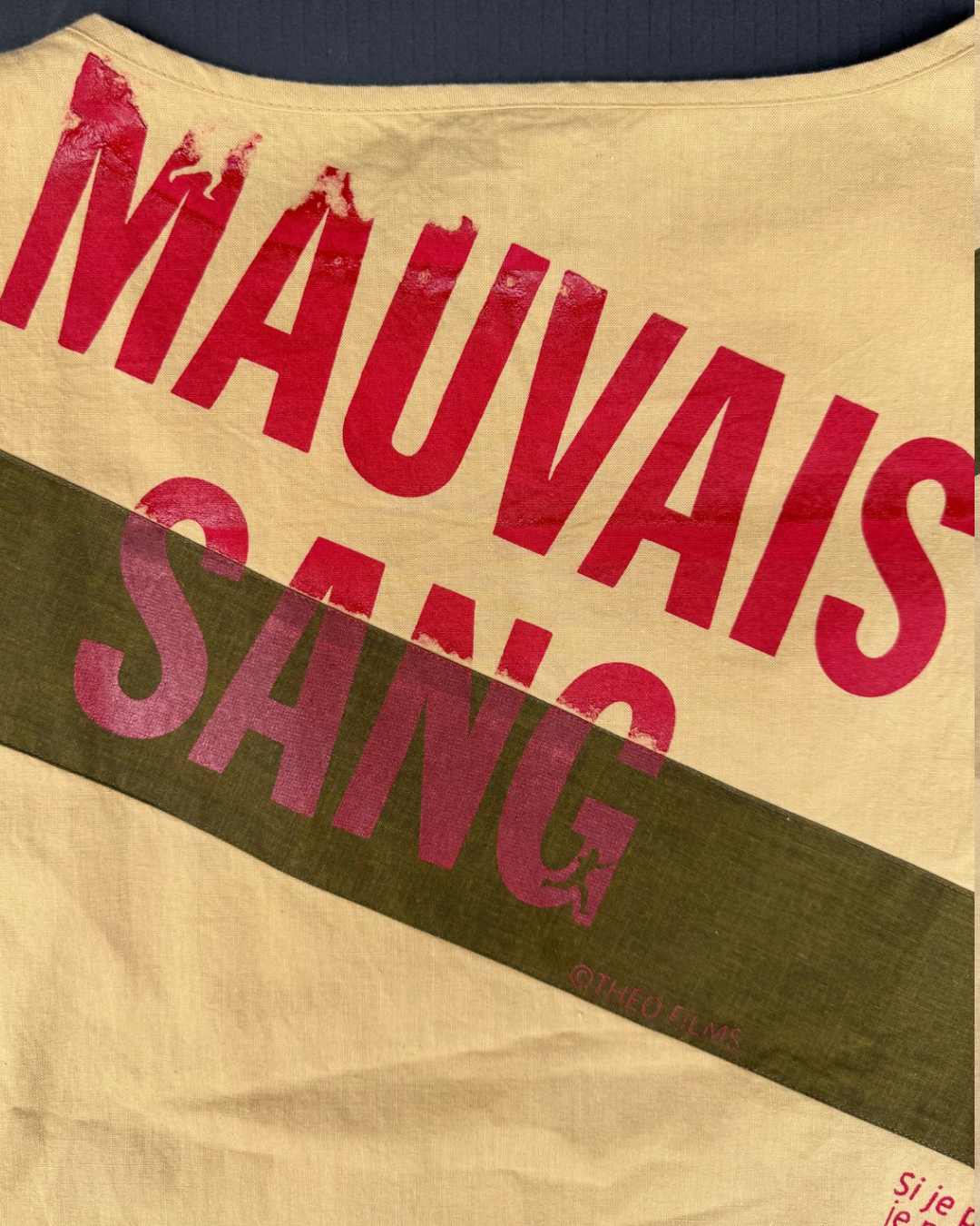 【MAUVAIS SANG】Sleeveless Shirt (Title&Run/Words)/BEIGE/【ONE&ONLY/one-off】