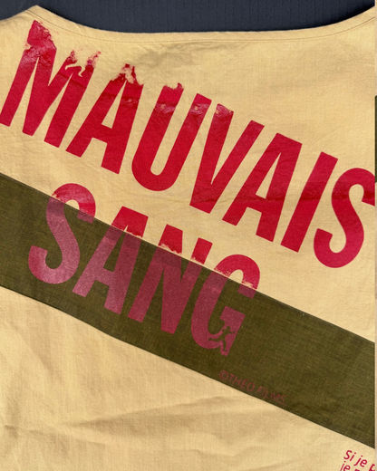 【MAUVAIS SANG】Sleeveless Shirt (Title&Run/Words)/BEIGE/【ONE&ONLY/one-off】