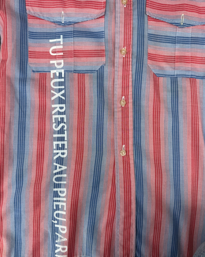 【Les Amants du Pont-Neuf】Multicolor Stripe Shirt(Title&/Letter/Words)/PINK × BLUE × RED ST【ONE&ONLY/one-off】
