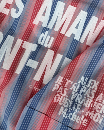 【Les Amants du Pont-Neuf】Multicolor Stripe Shirt(Title&/Letter/Words)/PINK × BLUE × RED ST【ONE&ONLY/one-off】