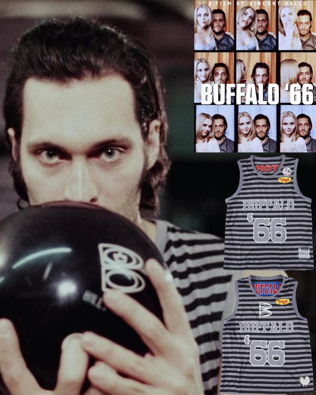 【Buffalo'66】BILLY & LAYLA '66 Basketball Jersey /GY&BK BORDER【SCENE6】
