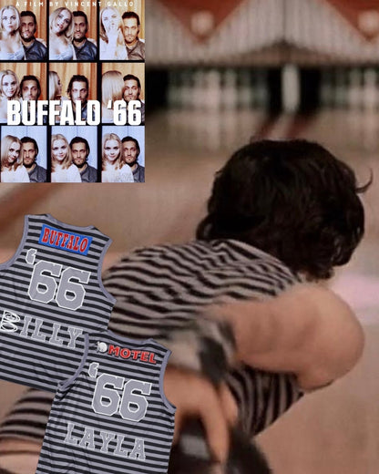 【Buffalo'66】BILLY & LAYLA '66 Basketball Jersey /GY&BK BORDER【SCENE6】
