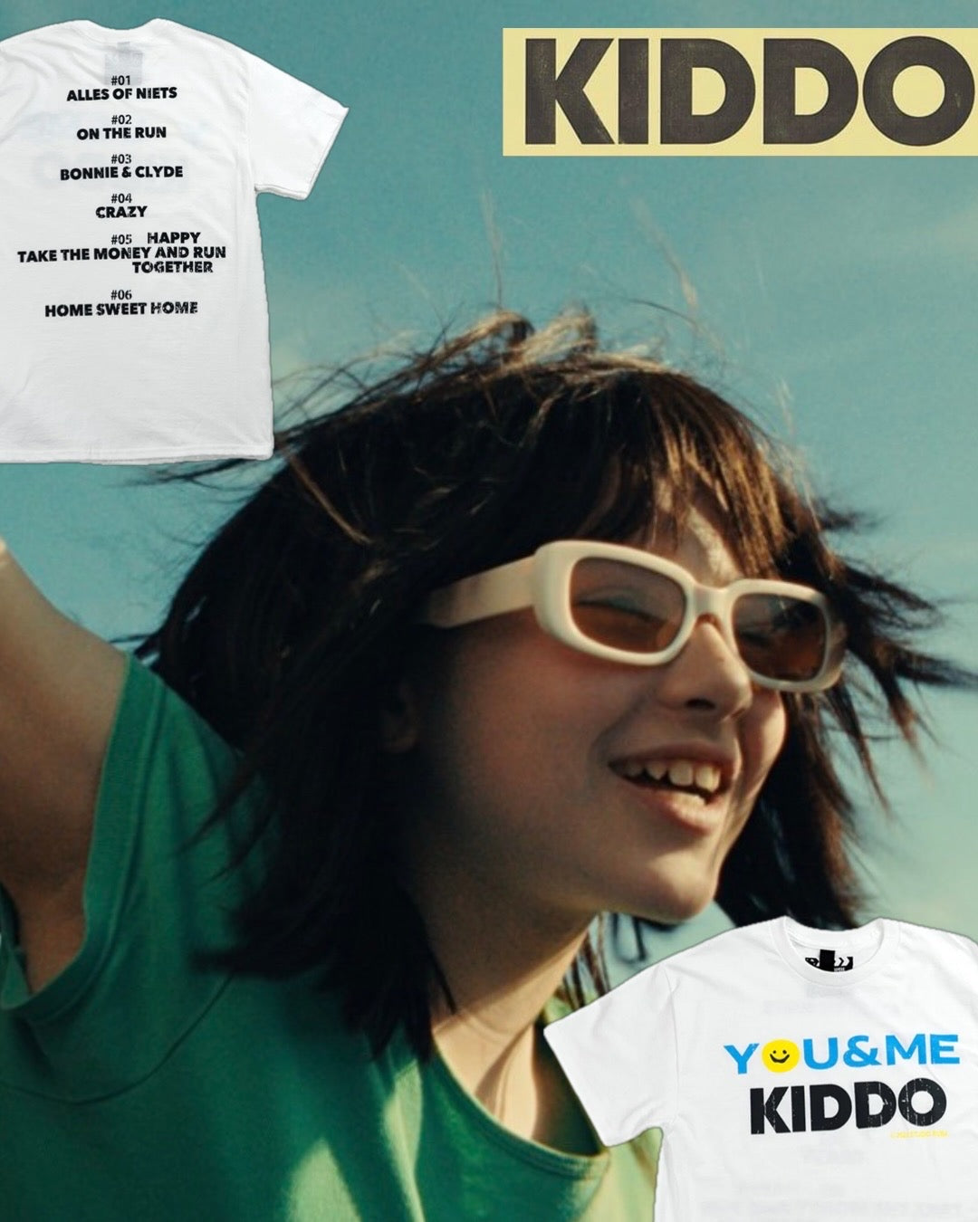 【KIDDO】Y☺︎U & ME T-shirt/WHITE 【SCENE0】