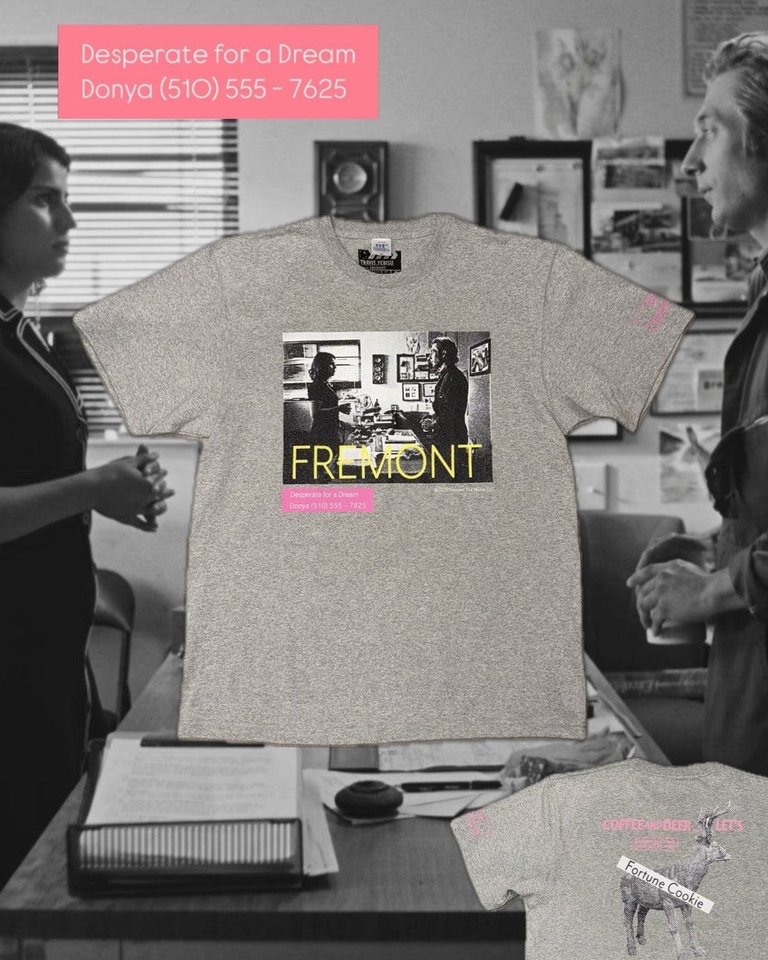 FREMONT】Coffee and DeerLet's T-shirt(Donya & Daniel ver.)/GRAY
