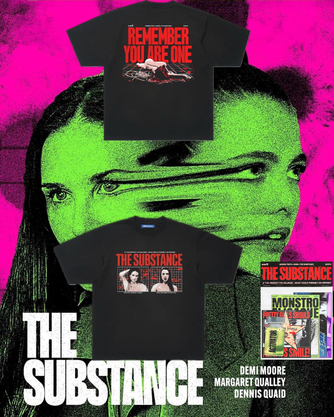 【THE SUBSTANCE】REMEMBER YOU ARE ONE T-shirt w)Sticker set/ BLACK "Official"【SCRT】