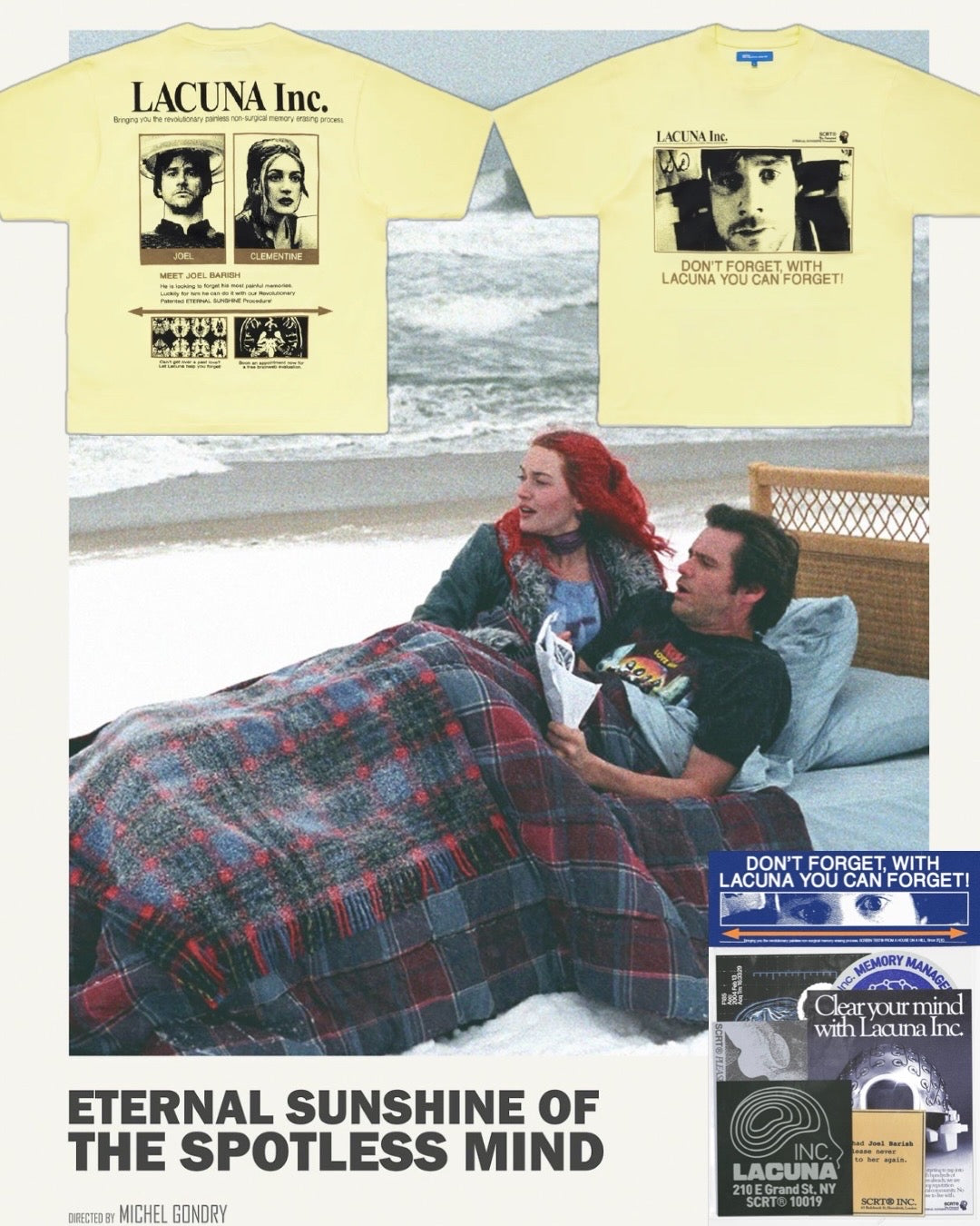 【Eternal Sunshine of the Spotless Mind】Don't Forget T-shirt w)Sticker Set/LEMONADE【SCRT】